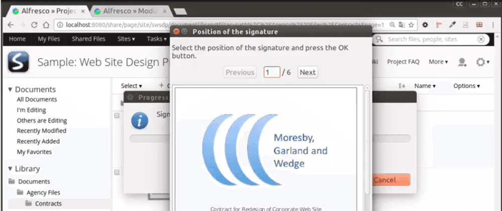 Alfresco Signatures with Sinadura